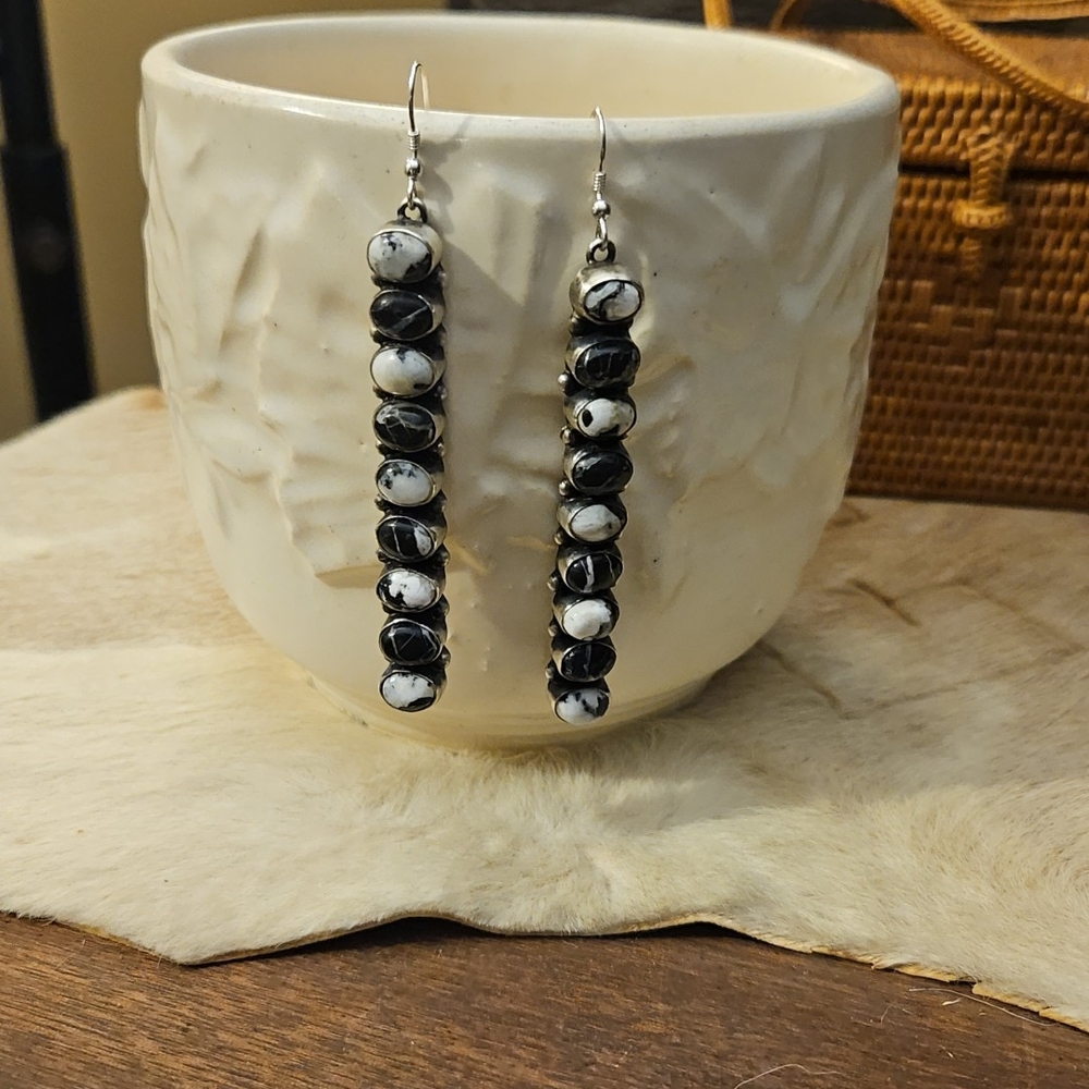 Navajo Made White Buffalo Earings